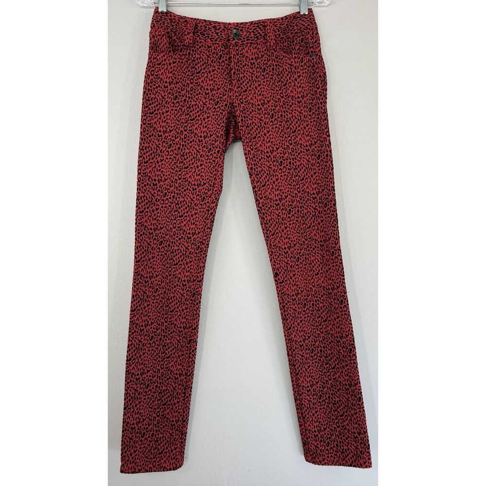 Alice +‎ Olivia Cheetah Leopard Pants Women's Sz 0 Black Velvet Print